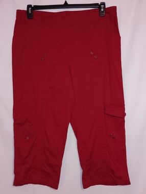 Style & co. Red Cropped Cargo Capri 14